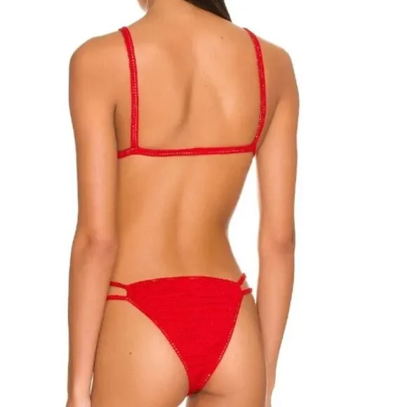 Maiya Paris Lili Top & Bottom Bikini Set Color Cerise Size Large New In Package